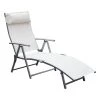 Outsunny Bains De Soleil Et Chaises Longues Transat Inclinable Multi-positions Pliable Blanc -Fauteuils de jardin Soldes Boutique transat inclinable multi positions pliable blanc