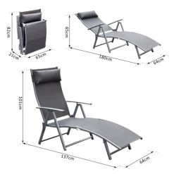 Outsunny Bains De Soleil Et Chaises Longues Transat Inclinable Multi-positions Pliable Gris 10 Outsunny Bains De Soleil Et Chaises Longues Transat Inclinable Multi-positions Pliable Gris -Fauteuils de jardin Soldes Boutique transat inclinable multi positions pliable gris 2