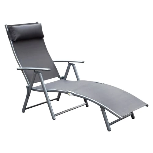 Outsunny Bains De Soleil Et Chaises Longues Transat Inclinable Multi-positions Pliable Gris 3 Outsunny Bains De Soleil Et Chaises Longues Transat Inclinable Multi-positions Pliable Gris