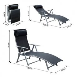 Outsunny Bains De Soleil Et Chaises Longues Transat Inclinable Multi-positions Pliable Noir 10 Outsunny Bains De Soleil Et Chaises Longues Transat Inclinable Multi-positions Pliable Noir -Fauteuils de jardin Soldes Boutique transat inclinable multi positions pliable noir 2