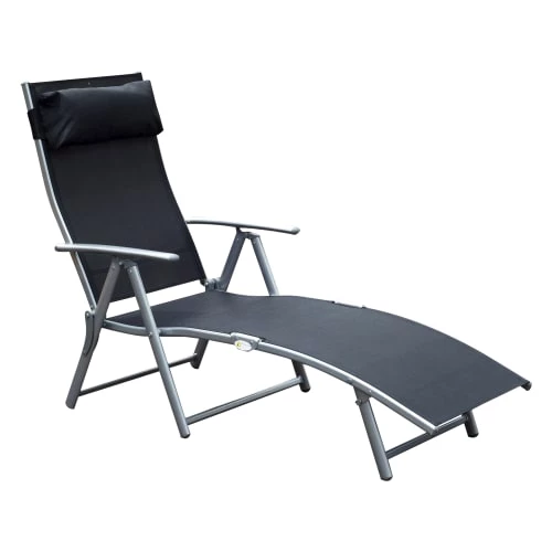 Outsunny Bains De Soleil Et Chaises Longues Transat Inclinable Multi-positions Pliable Noir 3 Outsunny Bains De Soleil Et Chaises Longues Transat Inclinable Multi-positions Pliable Noir