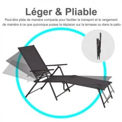 Outsunny Bains De Soleil Et Chaises Longues Transat Pliable Inclinable 5 Positions Métal époxy Textilène 12 Outsunny Bains De Soleil Et Chaises Longues Transat Pliable Inclinable 5 Positions Métal époxy Textilène -Fauteuils de jardin Soldes Boutique transat pliable inclinable 5 positions metal epoxy textilene 4