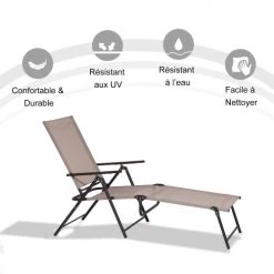 Outsunny Bains De Soleil Et Chaises Longues Transat Pliable Inclinable 5 Positions Métal époxy Textilène 11 Outsunny Bains De Soleil Et Chaises Longues Transat Pliable Inclinable 5 Positions Métal époxy Textilène -Fauteuils de jardin Soldes Boutique transat pliable inclinable 5 positions metal epoxy textilene 9